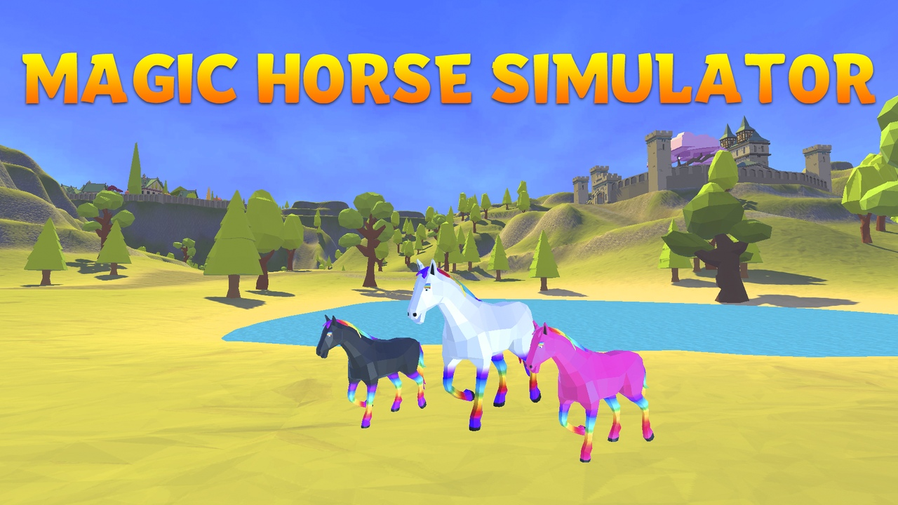 Horse Simulator 3D gameplay interface showing controls and horse stats