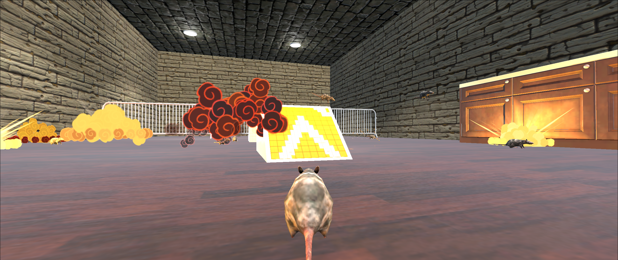 Visual guide showing Cheese Chompers 3D controls: WASD for movement, Spacebar for jump/flip