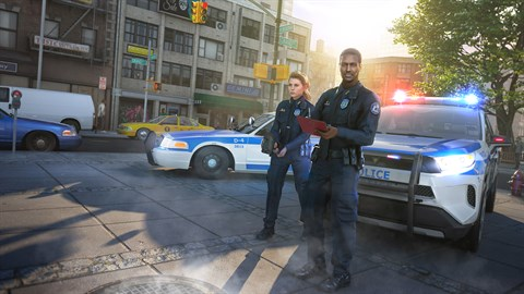 Visual guide showing Police Simulator controls or an in-game scenario