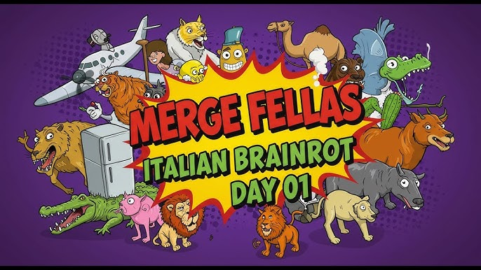 A compelling image showcasing the fun and unique appeal of Merge Fellas: Italian Brainrot with various meme characters.